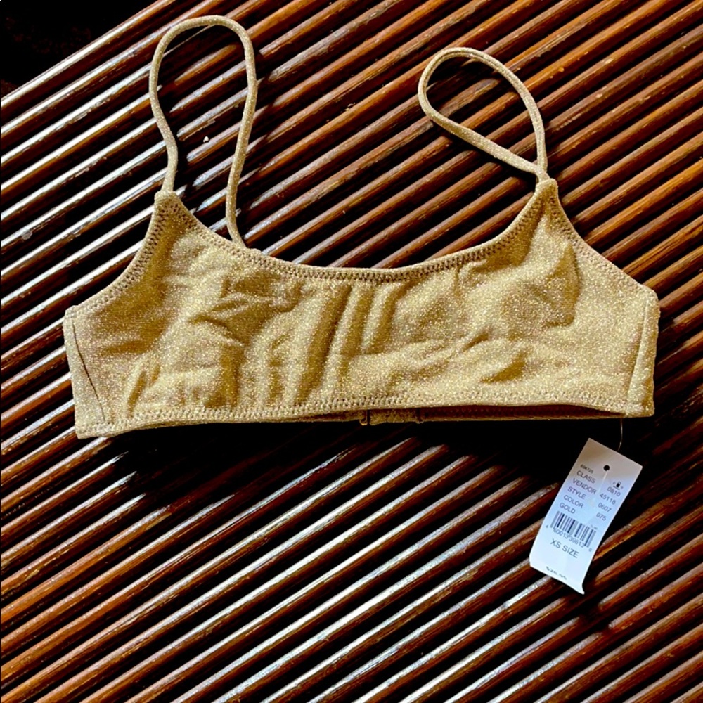 Gold LA Hearts Swimsuit Top